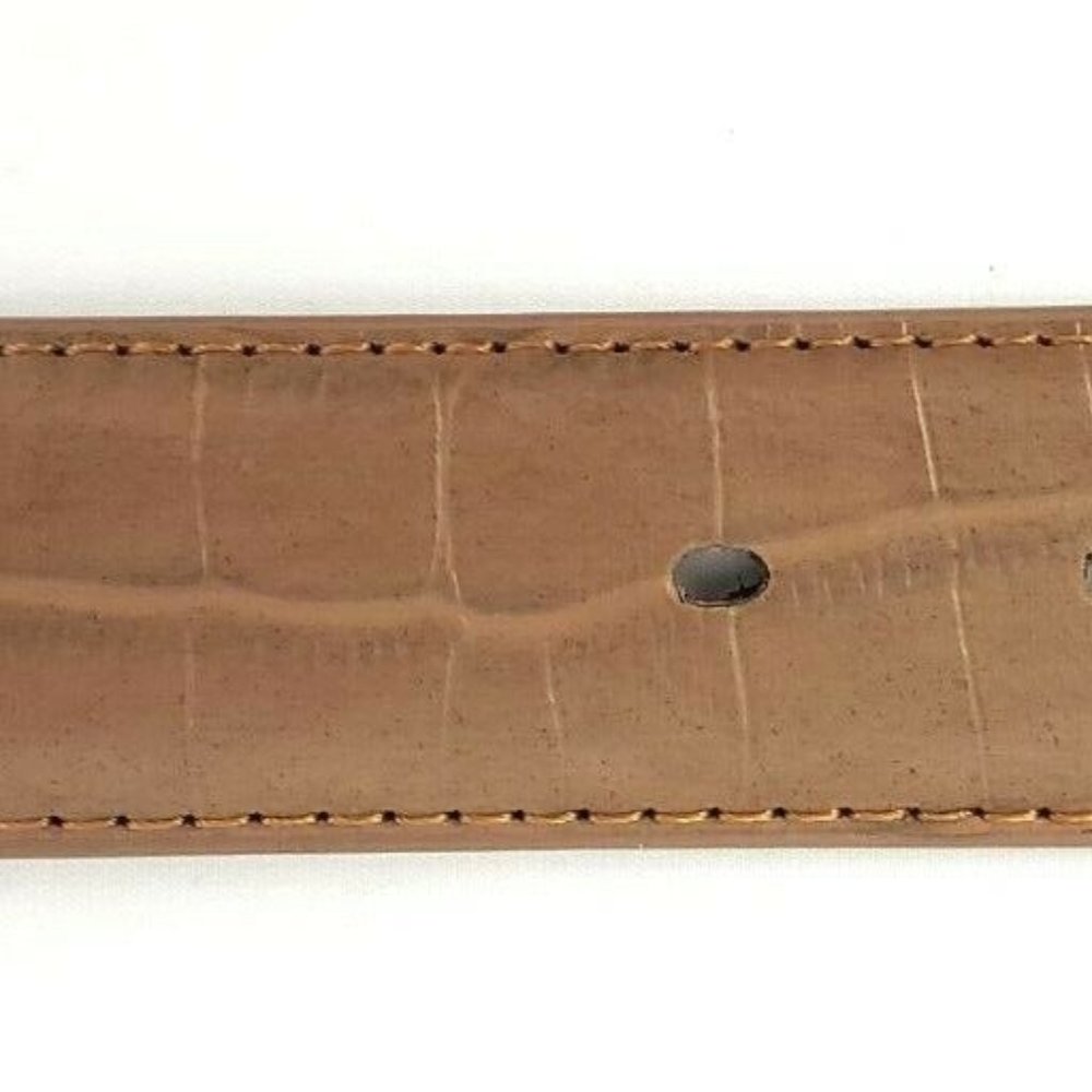 Men's Leather 1.25" Non Reversible Belt Brown Croc - Picture 8 of 11
